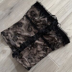 Forever 21- Black Lace Floral Corset Top